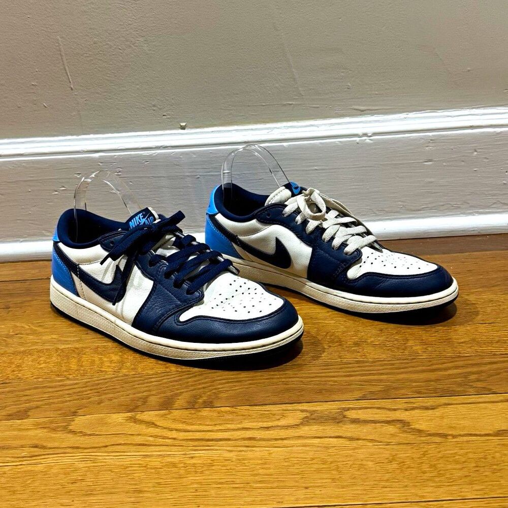 Nike Air Jordan 1 Retro OG Low Obsidian UNC Blue White Leather CZ0790-400 Sz 9.5